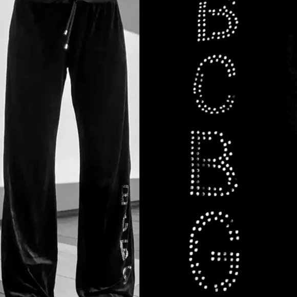 Add $1 - BCBG Velour Sparkly Pants Black XS Jr S and Gift Card Like NEW - Picture 2 of 7